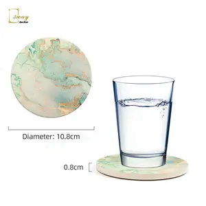 Wholesale price Custom OEM tea coffee beer drinks round modern marble ceramic coaster for drinks cup coasters