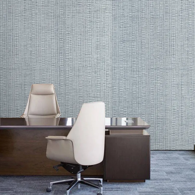 人気の高品質耐火PVC商業室プロジェクトデザイナー織物壁紙ホテル高級ビニール壁装材