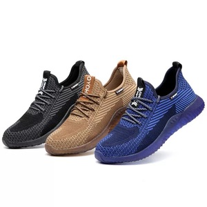 TROPS Safety Shoes Men Steel Toe Anti-smash Anti-puncture Breathable Lightweight Knit Construction <b>Work</b> Shoes - Product Image 5