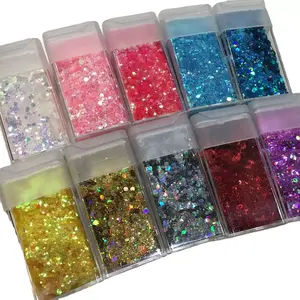 Hot Selling Groothandel Bulk Hars Chunky Mixed Glitter Gratis Monster Voor Nail Party Kerst Ambachten Decoratie