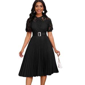 Vestidos Casuales Elegantes para Mujer, Talla Grande, Estilo Europeo, Americano y Africano, Vestidos de Fiesta con Pliegues y Media Manga - Product Image 2