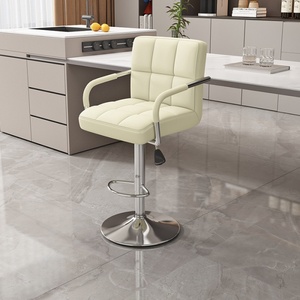 Taburete de Bar <span class=keywords><strong>Italiano</strong></span>, Silla Alta de Barra Moderna de Cuero, Giratoria, para Bares y Cocinas - Product Image 2