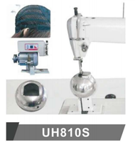 Machine à coudre industrielle à point noué UH810S, à bras, simple aiguille, commande manuelle, haute vitesse, programmable, pour perruques en cheveux naturels