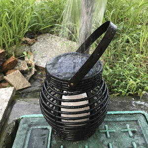 Solar Rattan Lantern <b>Led</b> <b>Light</b> Water Resistant Outdoor Portable Garden Lamp With Solar Panel And <b>Light</b> <b>Sensor</b> - Product Image 4