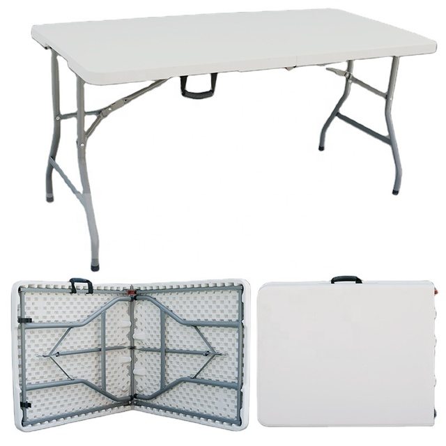 4ft 5ft 6ft 8ft Outdoor Furniture Folding Table Picnic Rectangle Plastic Party Tables Portable Plastic Folding Tables