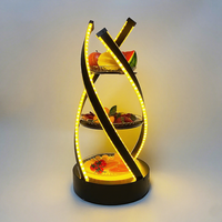 Plateau de service LED en métal avec logo personnalisé Richshining, 3 étages, plateau lumineux pour fruits et en-cas, plateau à dessert pour mariage, bar ou club