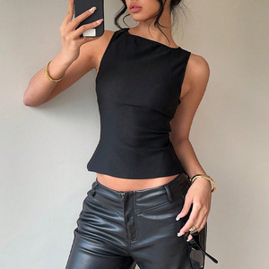 <span class=keywords><strong>Top</strong></span> <span class=keywords><strong>Corto</strong></span> Estivo da Donna 2025, Nuovo Stile <span class=keywords><strong>Sexy</strong></span> Europeo e Americano, Elasticizzato e Aderente Senza Maniche - Product Image 4