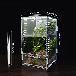 Terrario Rectangular de Acrílico para Reptiles de Selva Tropical, Caja de Cría para Arañas y Mantis, Decoración para Hábitat de Mascotas, Paisajismo Especializado - Product Image 2