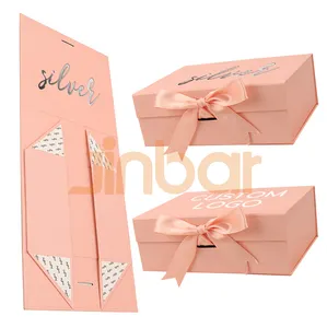 Jinbar Purveyor Verpackungs karton mit Logo Faltbare Geschenk box mit Band Magnetische Papier box Karton Hochzeits album