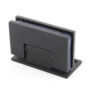 Bisagra ajustable para puerta de ducha, de 90 grados, de acero inoxidable, color negro mate