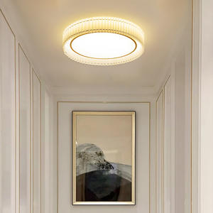 Plafonnier de style japonais tout en cuivre, style crème, pour chambre à coucher, salon, lumière de pièce tendance et créative, avec alimentation principale CA - Product Image 2