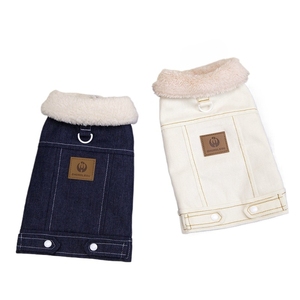 מעיל כותנה רתום החורף עבור צ 'יוואווה, פליז עבה עם תיקון ג' ינס, בגדי חיות מחמד חמים-oem/odm - Product Image 1