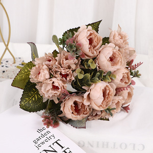 Ramo de Flores Artificiales de Seda Rosa <span class=keywords><strong>Rong</strong></span> <span class=keywords><strong>Hua</strong></span>, Hecho a Mano, para Decoración del Hogar, Bodas y Jardinería, Venta al Por Mayor de Fábrica - Product Image 5