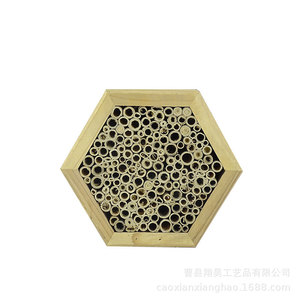 Nichoir à insectes en bois 20x7cm, maison hexagonale pour abeilles, pour jardin et usage extérieur - Product Image 5