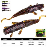 Nouvelles leurres souples flottantes en TPE, 6,8 cm 2,5 g et 7,6 cm 3,5 g, en forme de crevettes et vers, pour la pêche au bar, à la perche et au Black Pit, avec montage Ned Rig