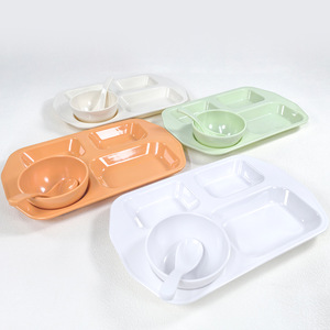 A5 <b>melamine</b> tableware factory, school canteen, special thickened four-compartment serving <b>plate</b> for meals and after-school care - Product Image 3