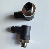 Connecteur mâle M12 A-Code 5 broches à angle droit pour capteurs, compatible avec câble 20/22/24AWG