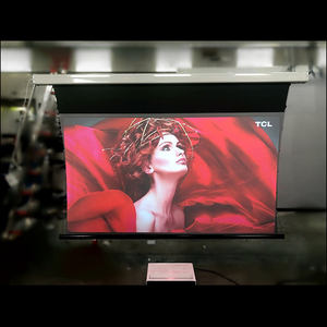 Pantalla de proyector de tensión motorizada, Control remoto HD de gran tamaño, 180 pulgadas, proyección frontal, PVC, blanco, <span class=keywords><strong>para</strong></span> Iglesia - Product Image 6