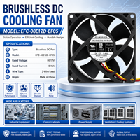 Ventilateur de refroidissement d'échappement électrique à inverter DWPH DC 12V 0.40A EC 80X80X25mm sans balais à double roulement à billes ODM EFC-08E12D-EF05