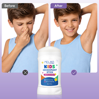 Déodorant en stick pour enfants sans aluminium ni parabène, doux, naturel, au magnésium, contrôle des odeurs, pour garçons et filles de 8 ans et plus