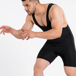 Combinaison de lutte pour homme, une pièce, ajustée, 100% polyester extensible, séchage rapide, vêtements de sport légers pour l'entraînement MMA, musculation - Product Image 3