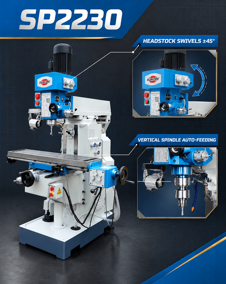 China Vertical Milling Machine with R8 Spindle Multi-Function Drilling ...