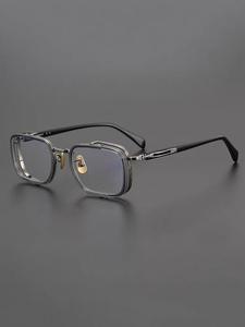 Gafas de Titanio Profesionales para <span class=keywords><strong>Hombre</strong></span> y Mujer, <span class=keywords><strong>Lentes</strong></span> Cuadradas Clásicas Anti-Reflejantes, Estilo Ejecutivo, Compatibles con Forma de Rostro Diamante - Product Image 3