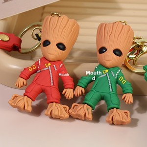 <span class=keywords><strong>Porte</strong></span>-<span class=keywords><strong>clés</strong></span> en plastique <span class=keywords><strong>Groot</strong></span> Gardiens de la Galaxie, design créatif, pour hommes, femmes, couples, breloque de sac à dos, petit cadeau, vente en gros - Product Image 3