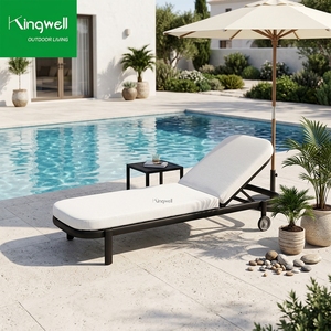 Chaise longue de piscine extérieure moderne de luxe, chaise longue de <span class=keywords><strong>jardin</strong></span> durable avec structure en aluminium, mobilier de patio portable pour cour et <span class=keywords><strong>jardin</strong></span> - Product Image 1