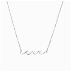 2023 gioielli di moda estiva in acciaio inossidabile Holiday Bohemia Styles Ladies Girls Beach Surfer Sea collana con onde Delicate - Product Image 4