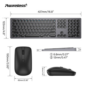 Juego de teclado y ratón inalámbricos con carga TYPE-C, tijera silenciosa, película fina, simple - Product Image 2