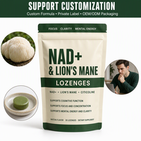 Comprimés de NAD et de Citicoline Lion's Mane pour le soutien cognitif et la mémoire, sans OGM, HACCP, Halal, sachet refermable, livraison rapide, OEM