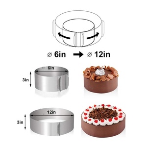 Molde Ajustable de Acero Inoxidable para Tartas de 6 a 12 Pulgadas, Collar para Tartas de Mousse de 5.5 x 394 Pulgadas, Herramienta para Hornear con Láminas de Acetato - Product Image 2