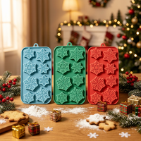 4 styles de moules en silicone de Noël pour la fabrication de chocolats, bonbons, fleurs, moules en silicone de Noël, moules à sucre, outils de pâtisserie