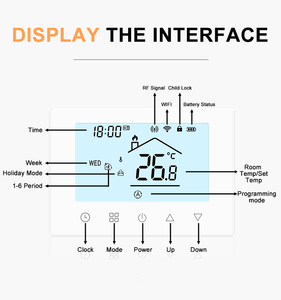 <span class=keywords><strong>Thermostat</strong></span> de chaudière domestique <span class=keywords><strong>programmable</strong></span> hebdomadaire USB/Batterie pour chaudière à <span class=keywords><strong>gaz</strong></span> à fenêtre ouverte - Product Image 1
