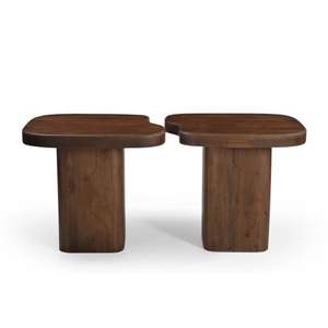 Mesa de comedor de mango macizo hecha a mano moderna, muebles de granja hechos a mano para espacios pequeños y villas modernas - Product Image 1