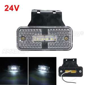 4Pcs Trailer Clearance Lights Truck Side Marker LED Light Tractor Lorry Tail Lamp With <b>Bracket</b> Red Amber <b>White</b> 24V Lighting - Product Image 3