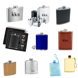 Flasque MARTINI ERISTOFF <span class=keywords><strong>Bombay</strong></span> Sapphire Dewar's Grey Goose avec couvercle en cuir et forme en U pour Dallas Dhu Convalmore Sobieski - Product Image 6