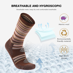 Bas prix Soins de la peau Offre Spéciale Logo personnalisé Chaussettes de <span class=keywords><strong>ski</strong></span> unisexe chaudes et foncées de couleur Randonnée Hiver en laine mérinos épaisse - Product Image 4