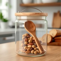 Bocal hermétique personnalisé en verre borosilicate de qualité alimentaire, résistant à l'humidité, pour céréales, peaux de mandarine séchées, épaissi, pour cuisine
