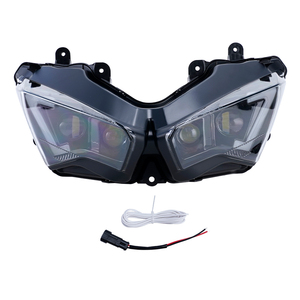 ไฟหน้ามอเตอร์ไซค์ Yongjin ความสว่างสูง สีดำ แบบ LED พร้อมไฟสูง/ต่ำ สำหรับ Kawasaki Ninja 400 - Product Image 1
