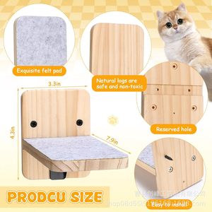 Nuevo plataforma de escalada para gatos de madera maciza con tapete de fieltro, riel de escalada seguro y ecológico para gatos. - Product Image 4