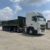 Semi-remorques benne basculante type U d'occasion du Groupe Chengda, 4 essieux, poids lourd, 60 tonnes, 80 tonnes, 30 mètres cubes, avec tête de tracteur