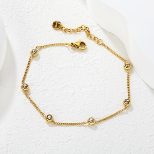 Elegante Brazalete Ajustable de Oro de 18K con Circonitas, Chapado en PVD, para Mujer, Cadena de Joyería, Minimalismo Simple, Cierre de Langosta - Product Image 3