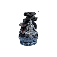 Fontaine d'eau avec statue de Shiva, cascade à 3 niveaux, cascade de table, divinité hindoue, décoration Feng Shui pour la maison