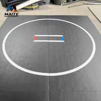 Tapis de lutte compact et rembourré, extérieur durable anti-déchirure pour studio de karaté, lutte, entraînement doux et exercices de technique