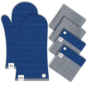 RORECAY Rorecay Extra Long Oven Mitts and Pot Holders Sets