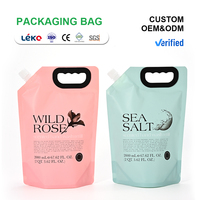 Pochette à bec verseur grande capacité 2000 ml pour lessive liquide avec poignée en plastique robuste