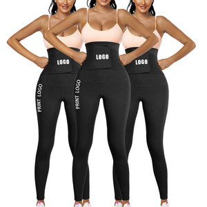 Pantalon de yoga 3-en-1 pour femme, gainant, sans couture, respirant, effet push-up fessier, ventre plat, avec crochets de maintien à la taille - Product Image 1