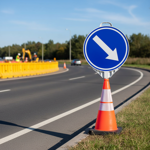 Go Right Round Ultra Plate Single Sided Reflective Traffic Sign 38 cm Diameter - Product Image 3